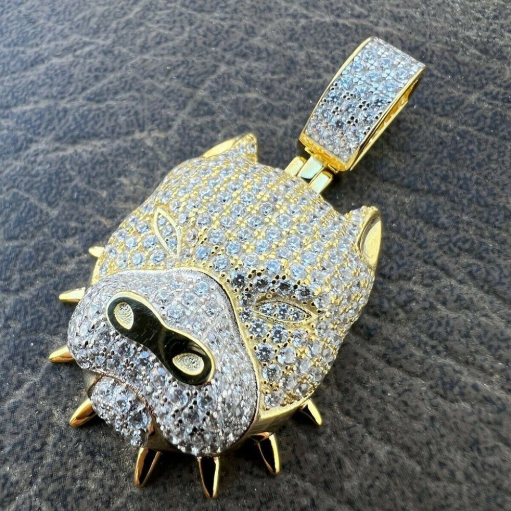 Moissanite Diamond Iced Out Pitbull Luxury Hip Hop Pendant