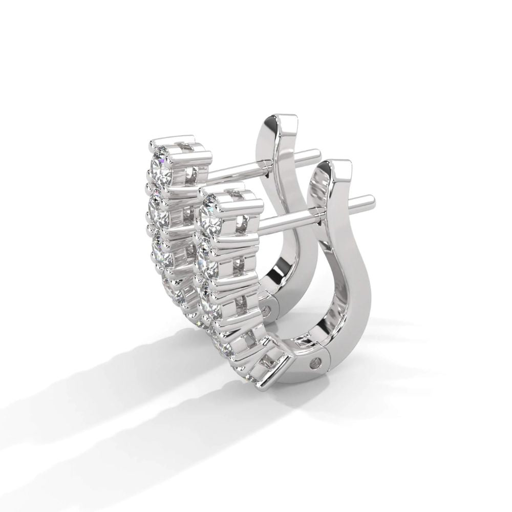 Colorless Moissanite Round Cut Hoop Earrings For Women's