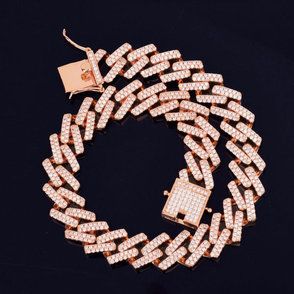 Round Cut Lab Grown Diamond Miami Link Chain For Men