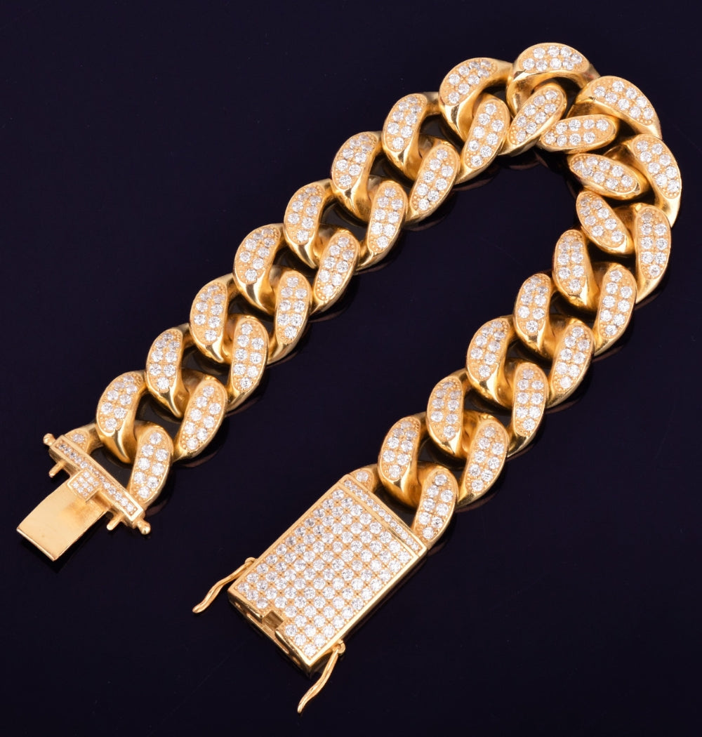 VVS1 Moissanite Cuban Link Hip Hop Bracelet For Men