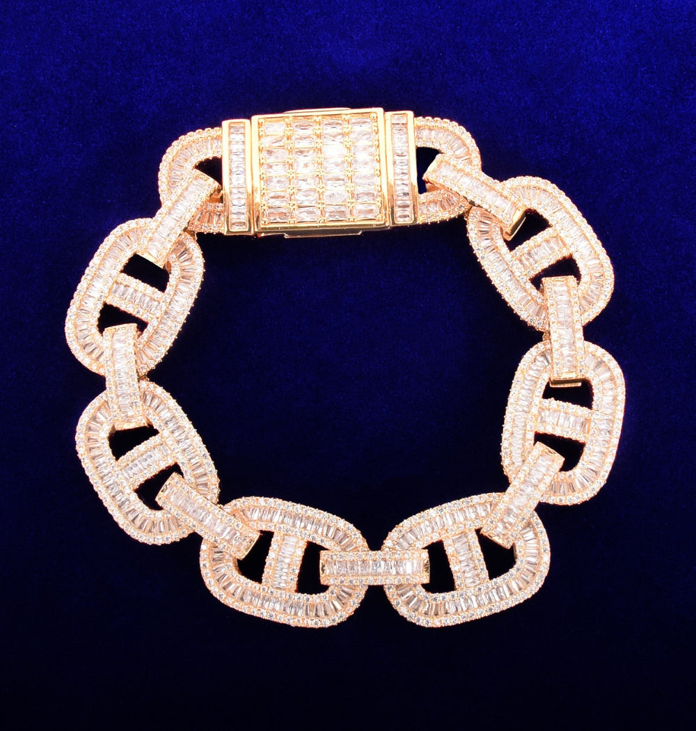 Colorless Moissanite Iced Out Hip Hop Bracelet For Men