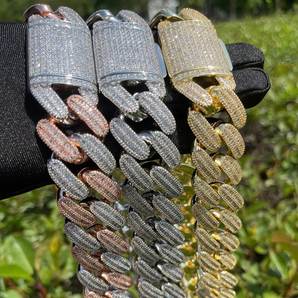 Round & Baguette Cut Lab Grown Diamond Iced Out Chain For Men