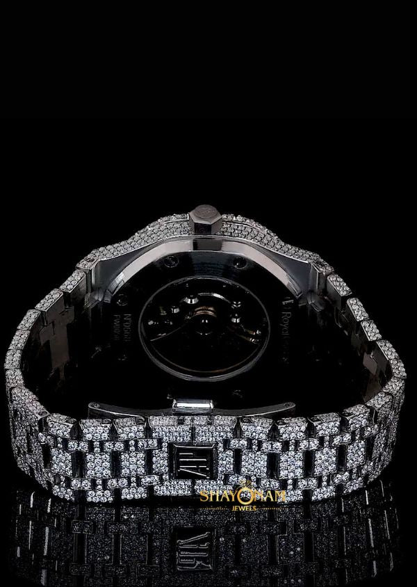 Iced Out Moissanite Diamond Blue Dial Hip Hop Men's Watch Gift