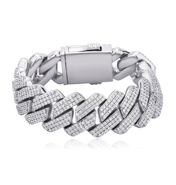 VVS1  Moissanite Round Cut Classic Men's Hip Hop Bracelet