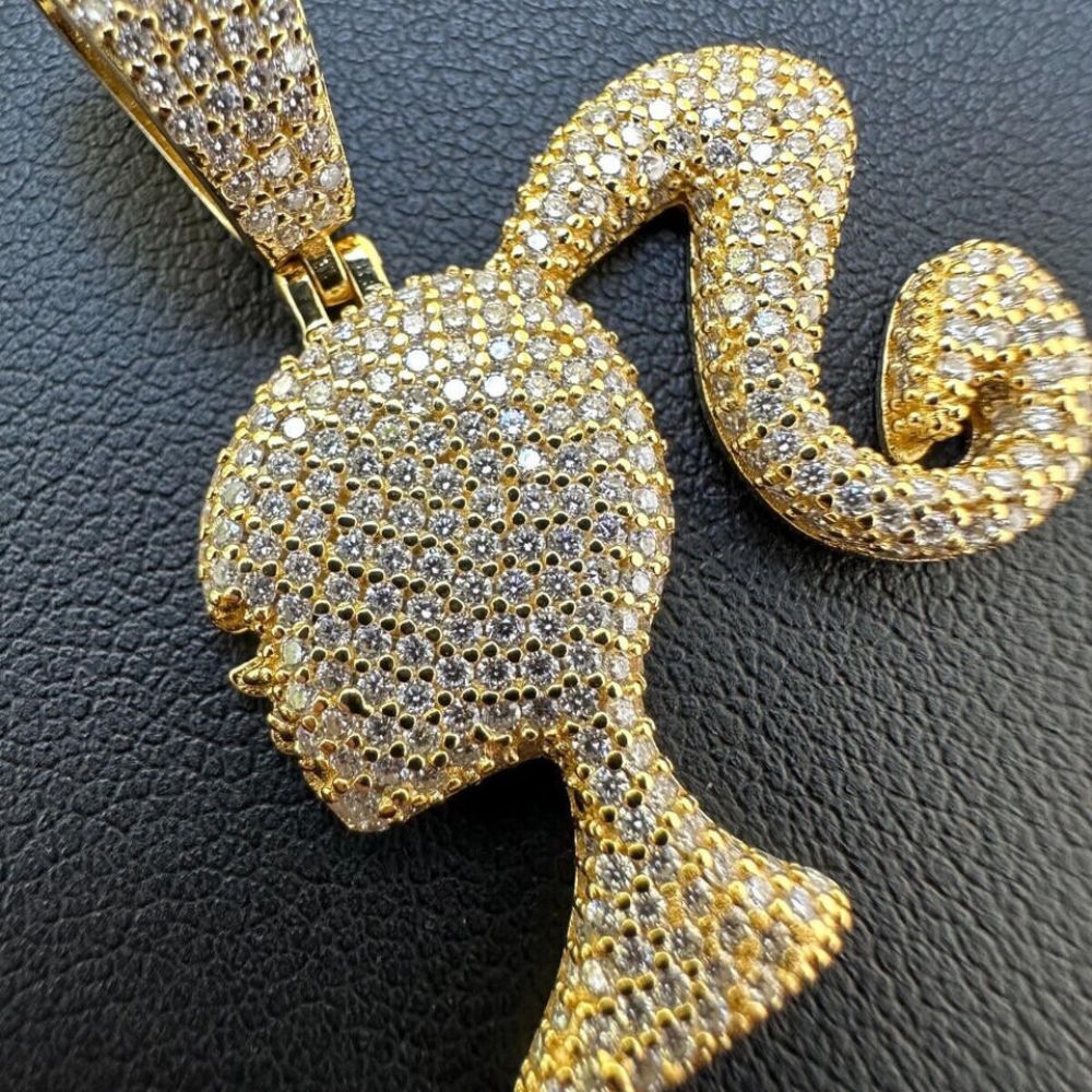 Iced Out Moissanite Diamond Barbie Hip Hop Pendant