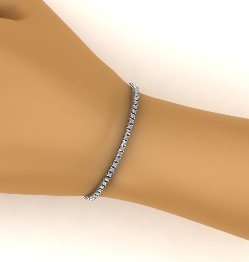 Princess Cut Moissanite Tennis Women's Bracelet