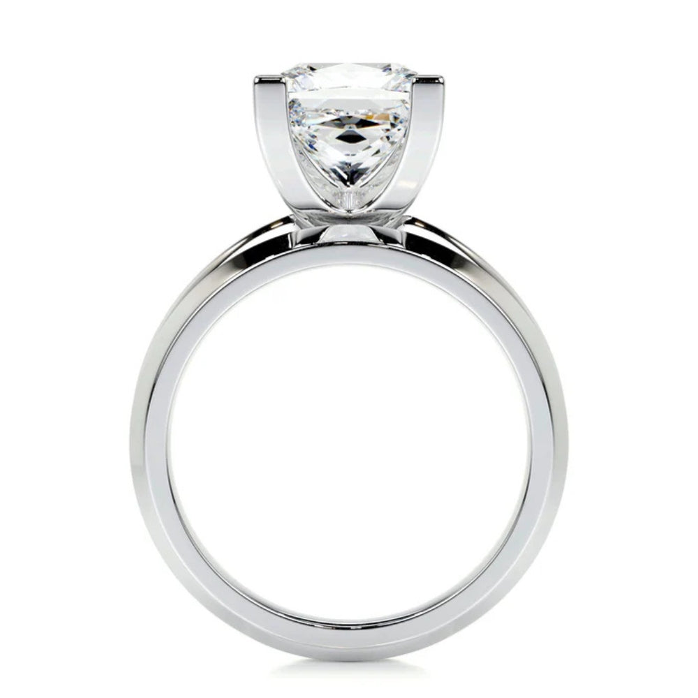 Princess Cut Moissanite Solitaire Wedding Ring Set
