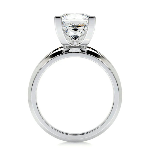 Princess Cut Moissanite Solitaire Wedding Ring Set