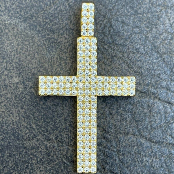 Cross Iced Out Moissanite Hip Hop Pendant For Men's
