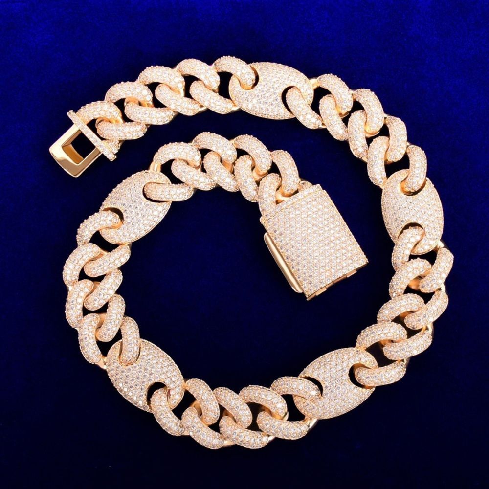 Lab Grown Diamond Round Cut Iced Out Chain For Men