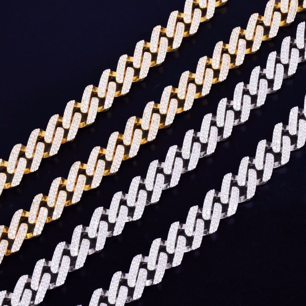 Lab Grown Diamond Round Cut Iced Out Cuban Chain For Men