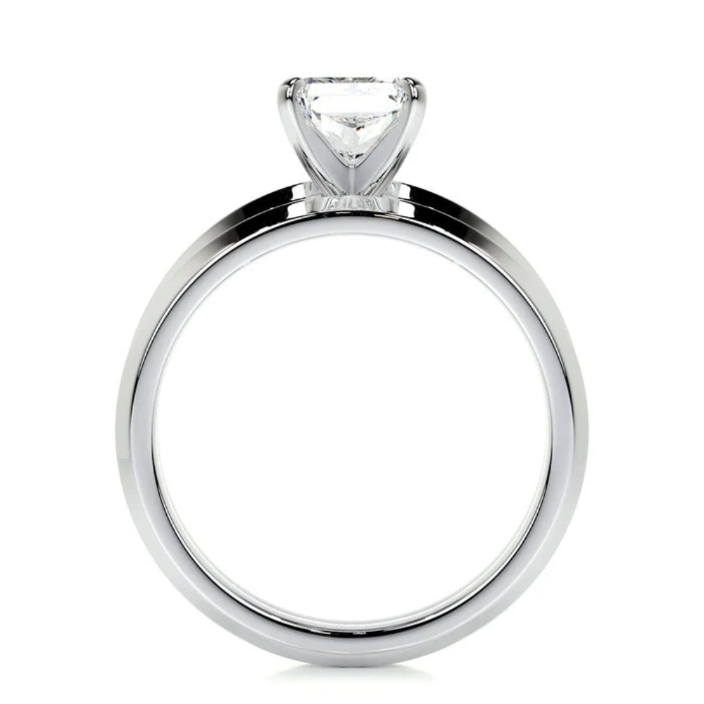 Radiant Cut Moissanite Solitaire Ring Set For Bridal