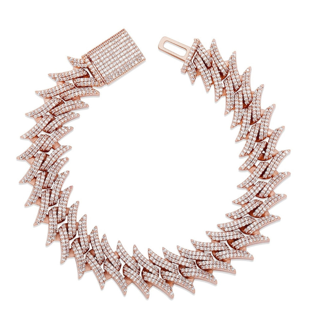 Moissanite Round Cut Iced Out Cuban Hip Hop Bracelet