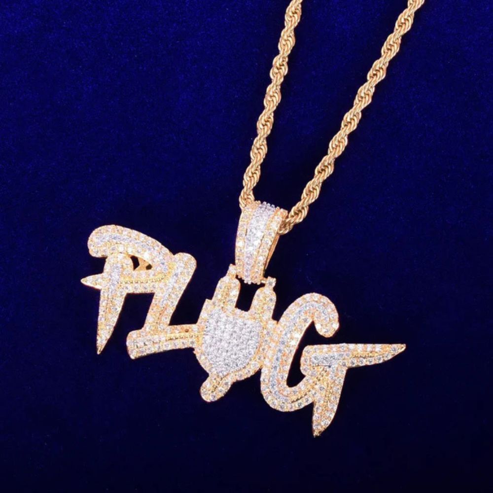 Flooded Iced Out Round Cut Lab Grown Diamond Pendant