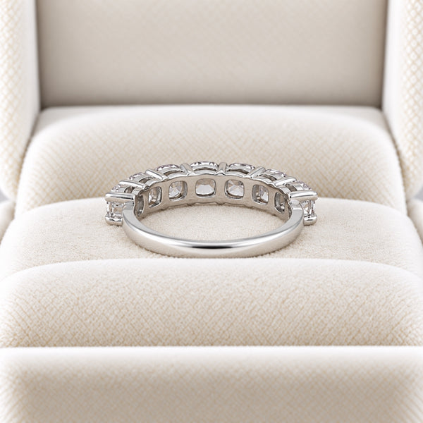 Cushion Cut Lab Grown Diamond Half Eternity Wedding Band