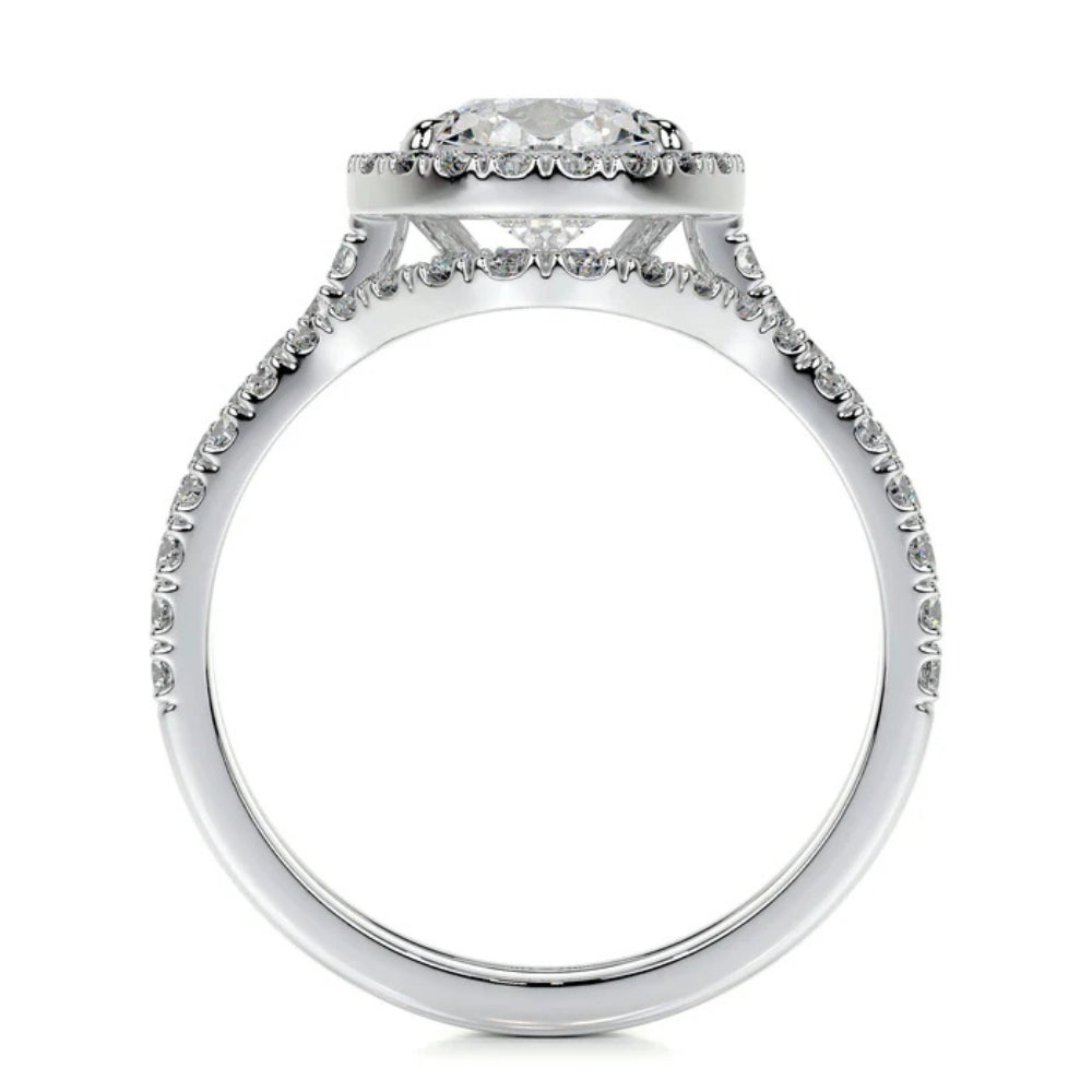 Pear Cut Moissanite Pave Set Anniversary Gift Ring Set
