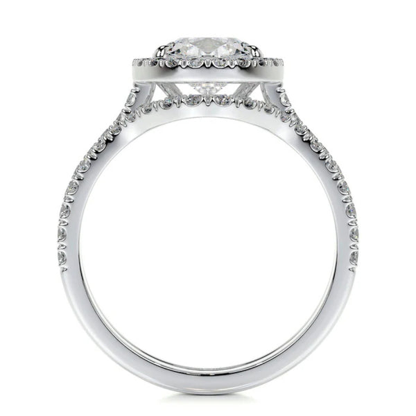 Pear Cut Moissanite Pave Set Anniversary Gift Ring Set