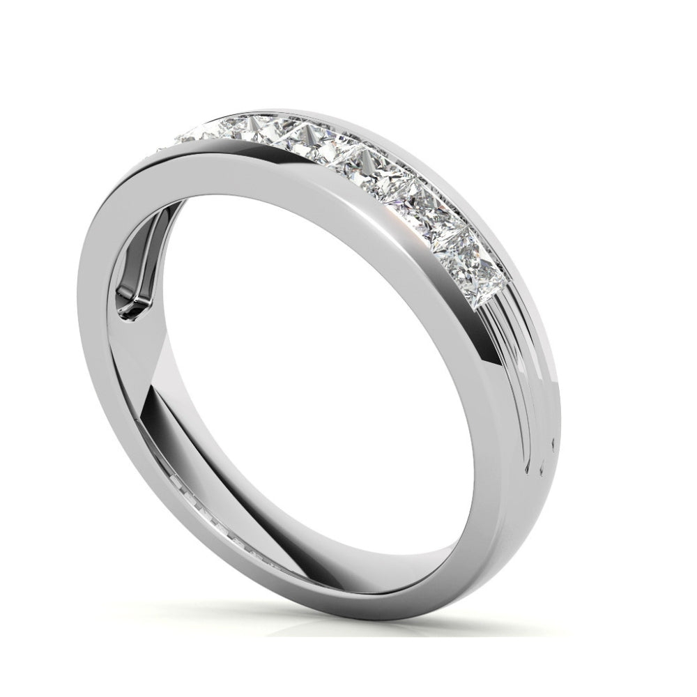 Princess Cut Channel Set Lab Grown Diamond Wedding Band