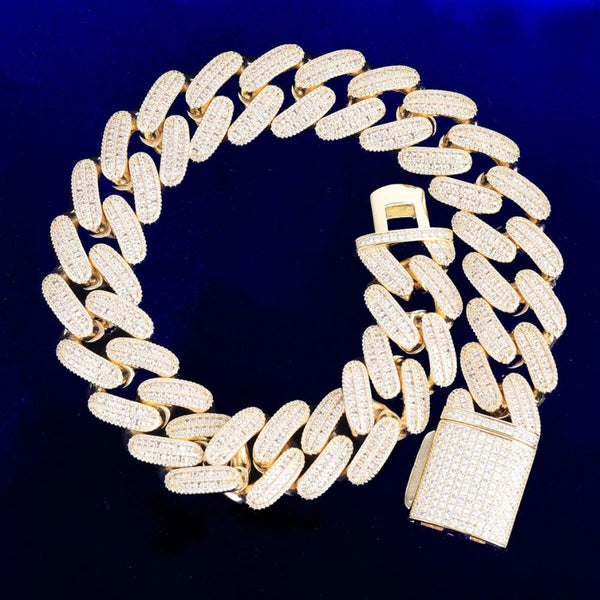 Round & Baguette Cut Lab Grown Diamond Iced Out Chain For Men