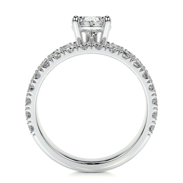 Pear Cut Pave Set Moissanite Bridal Ring Set