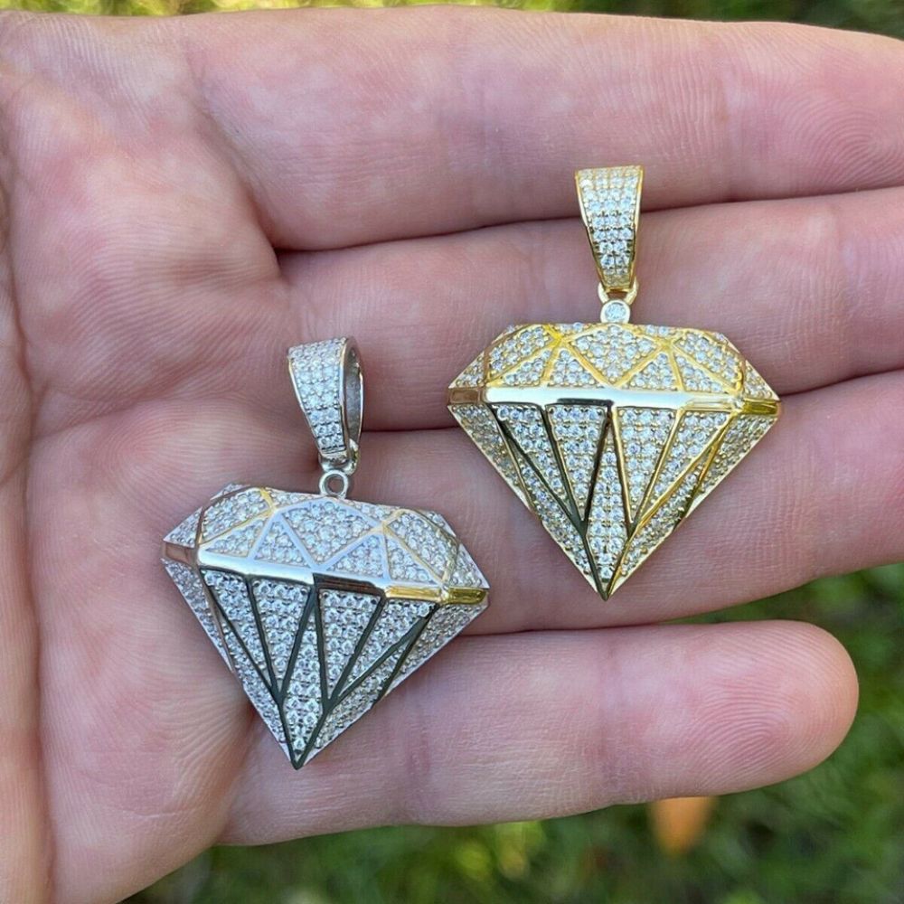 Moissanite Iced Out Diamond Shape Hip Hop Pendant For Men's