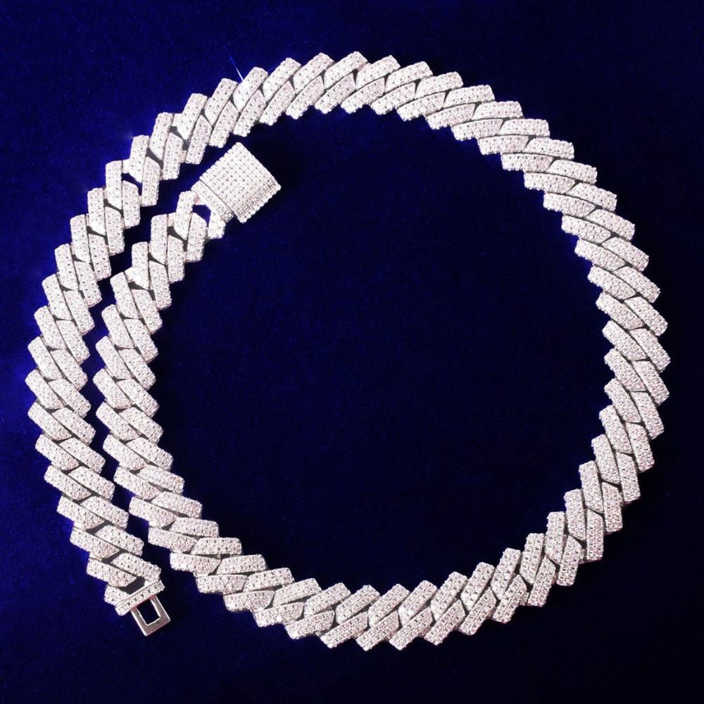 Lab Grown Diamond Round Cut Cuban Link Hip Hop Chain For Men