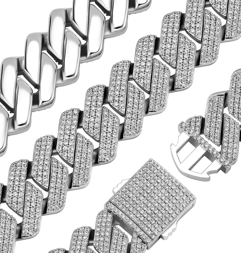 VVS1  Moissanite Round Cut Classic Men's Hip Hop Bracelet