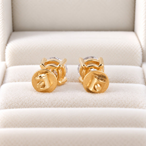 IGI Certified Lab Grown Diamond Round Cut Stud Earrings