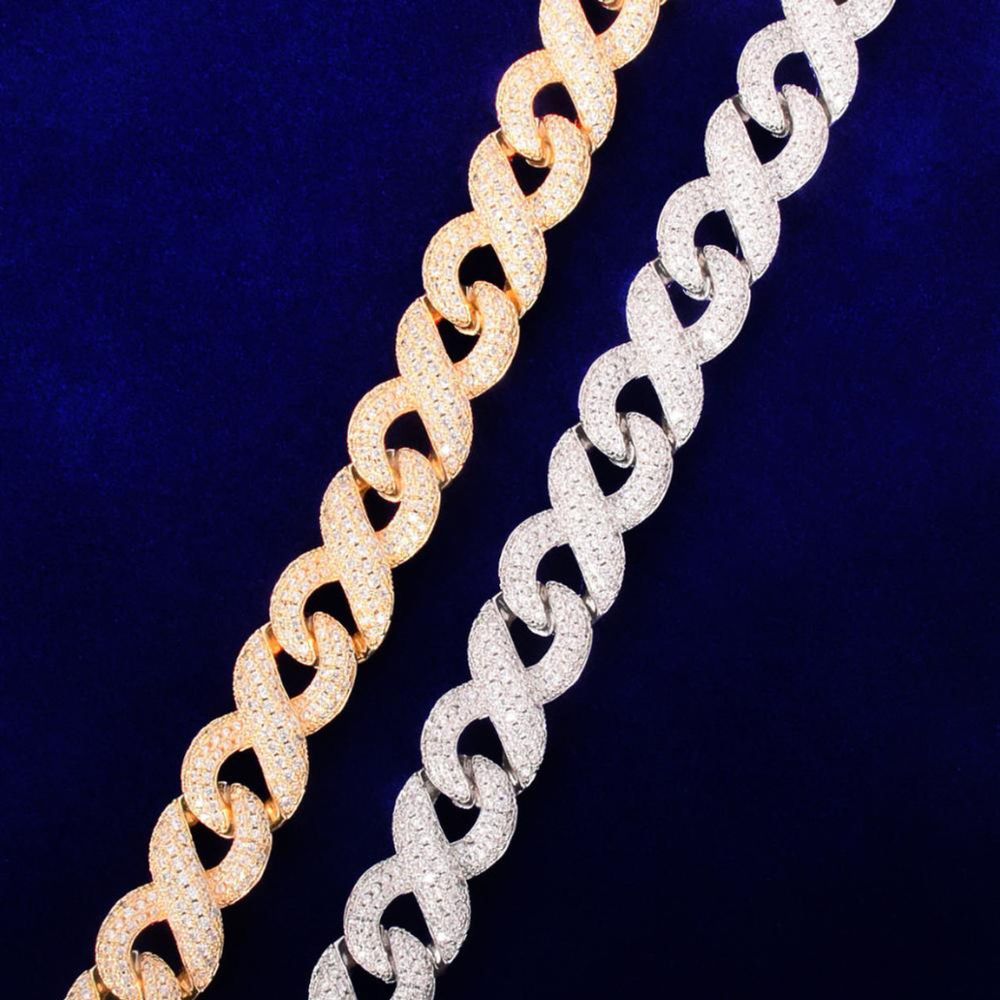 Round Cut Lab Grown Diamond Infinity Link Hip Hop Chain