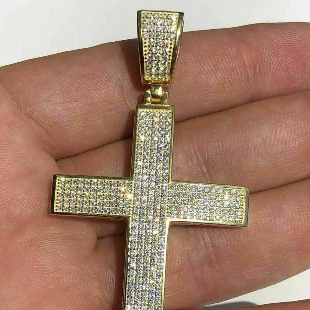 Moissanite Diamond Iced Out Cross Pendant For Him