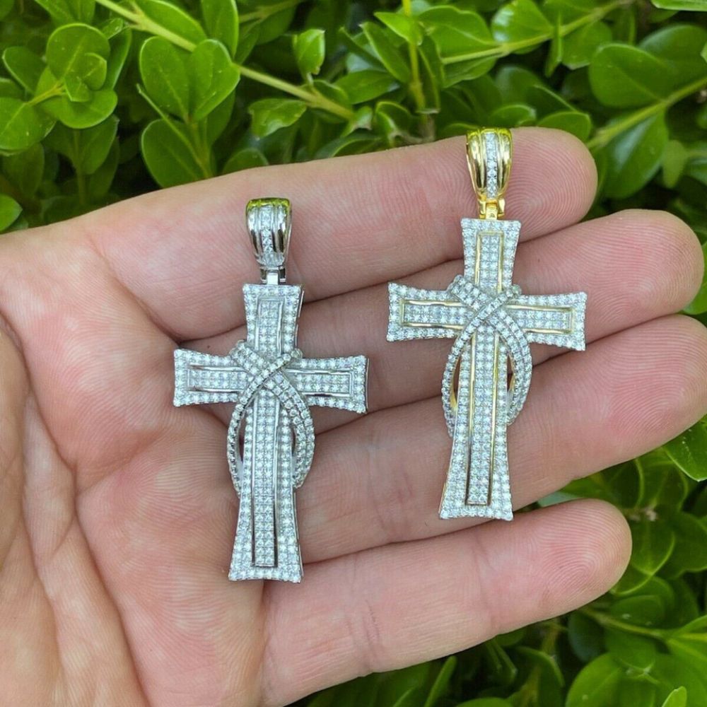 Iced Out Moissanite Diamond Unique Cross Hip Hop Pendant