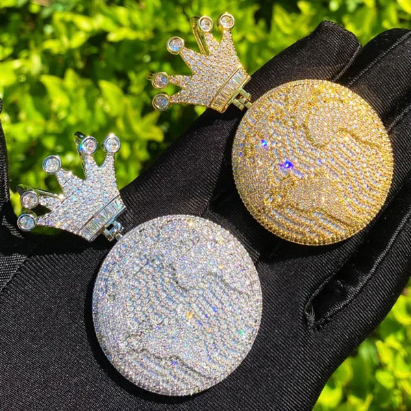Lab Grown Diamond Round Cut Iced Out Hip Hp Pendant