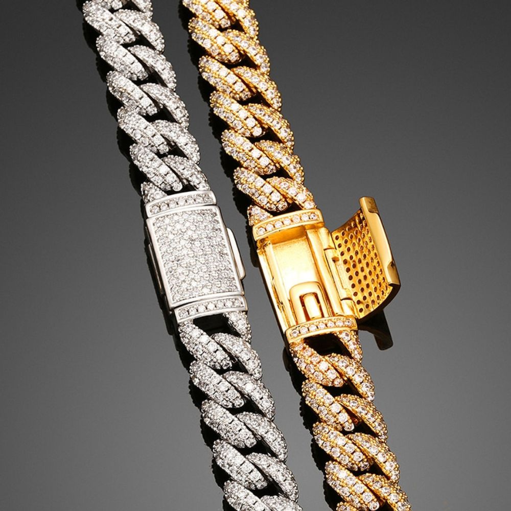 Round Cut Lab Grown Diamond Cuban Link Chain For Men