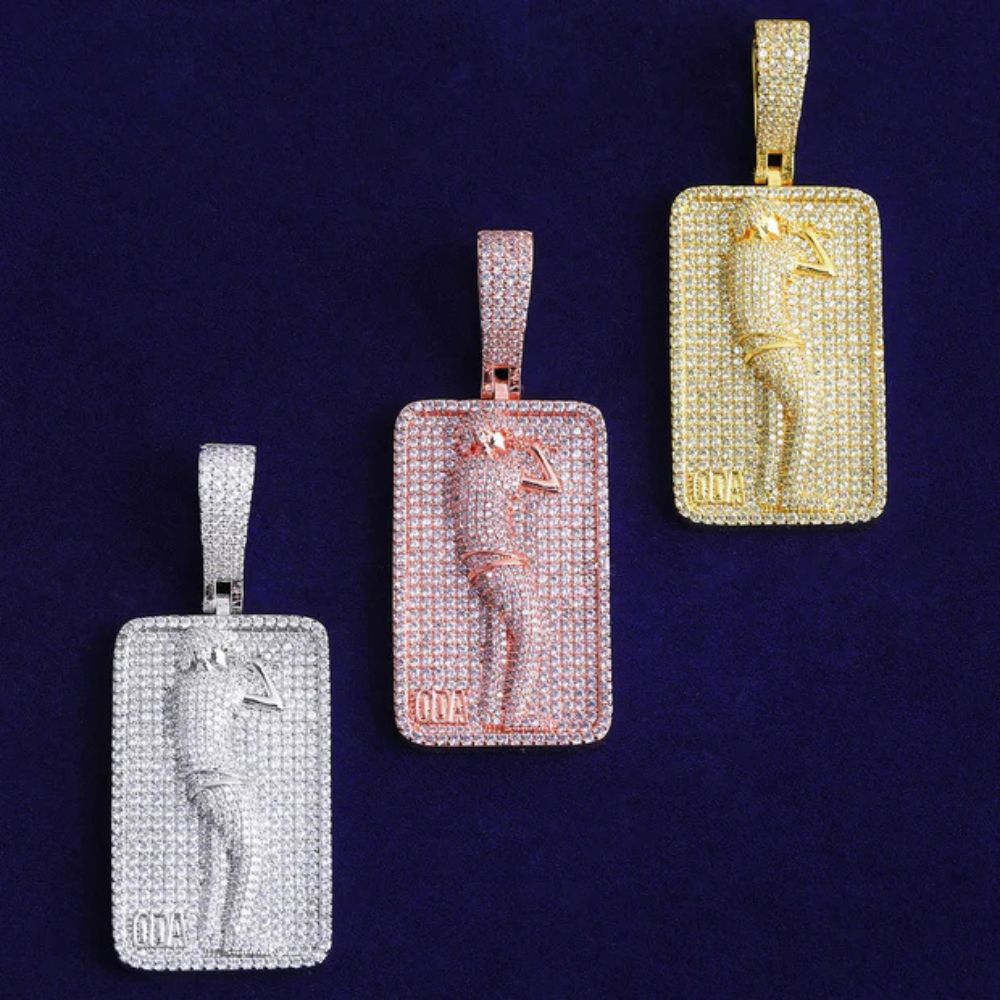Round Cut Lab Grown Diamond Hip Hop Pendant For Men