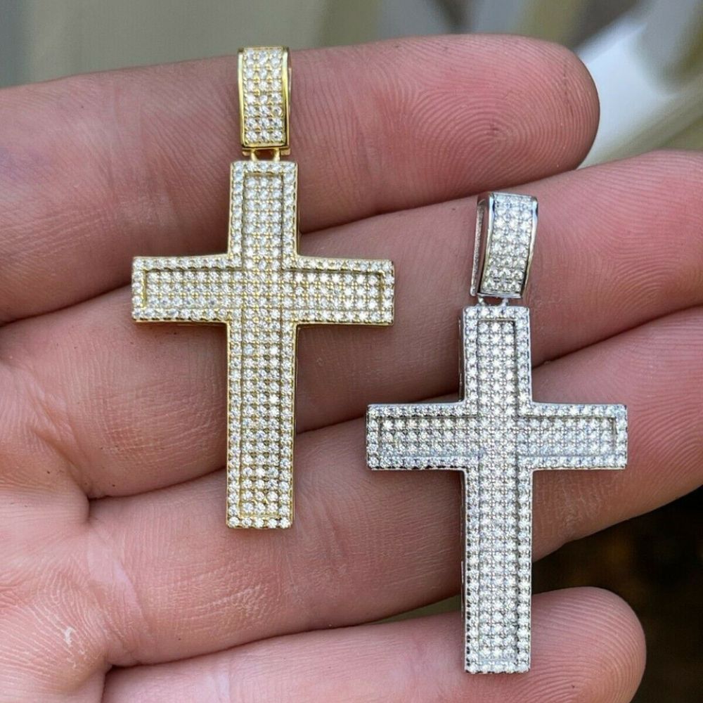 Rapper Style Moissanite Diamond Iced Out Cross Hip Hop Pendant