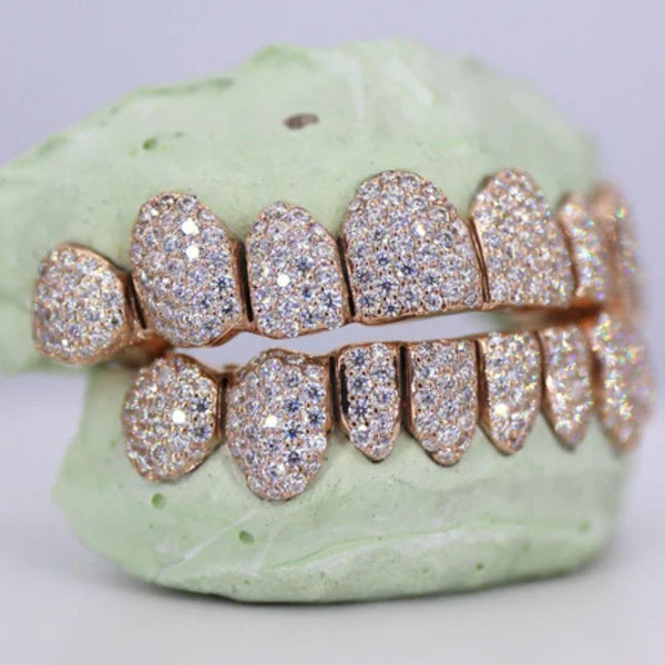 Fully Iced Out Moissanite 8 On 8 Grillz