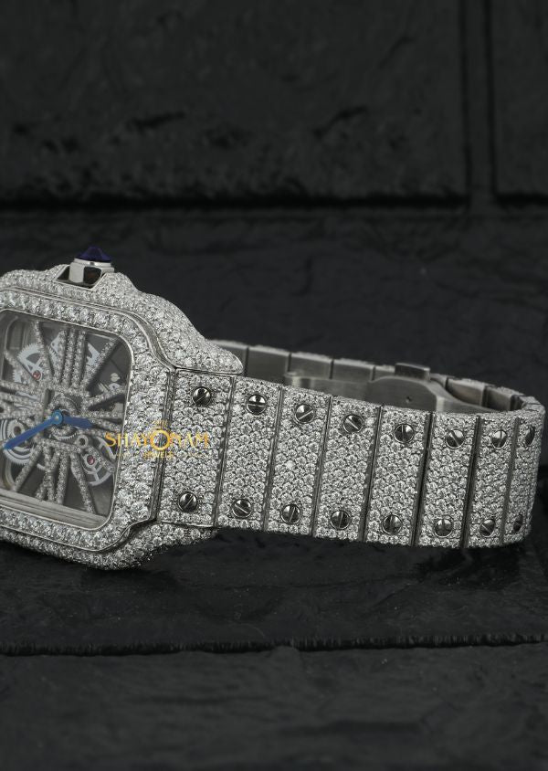 Full White Iced Out Moissanite Diamond Luxury Watch