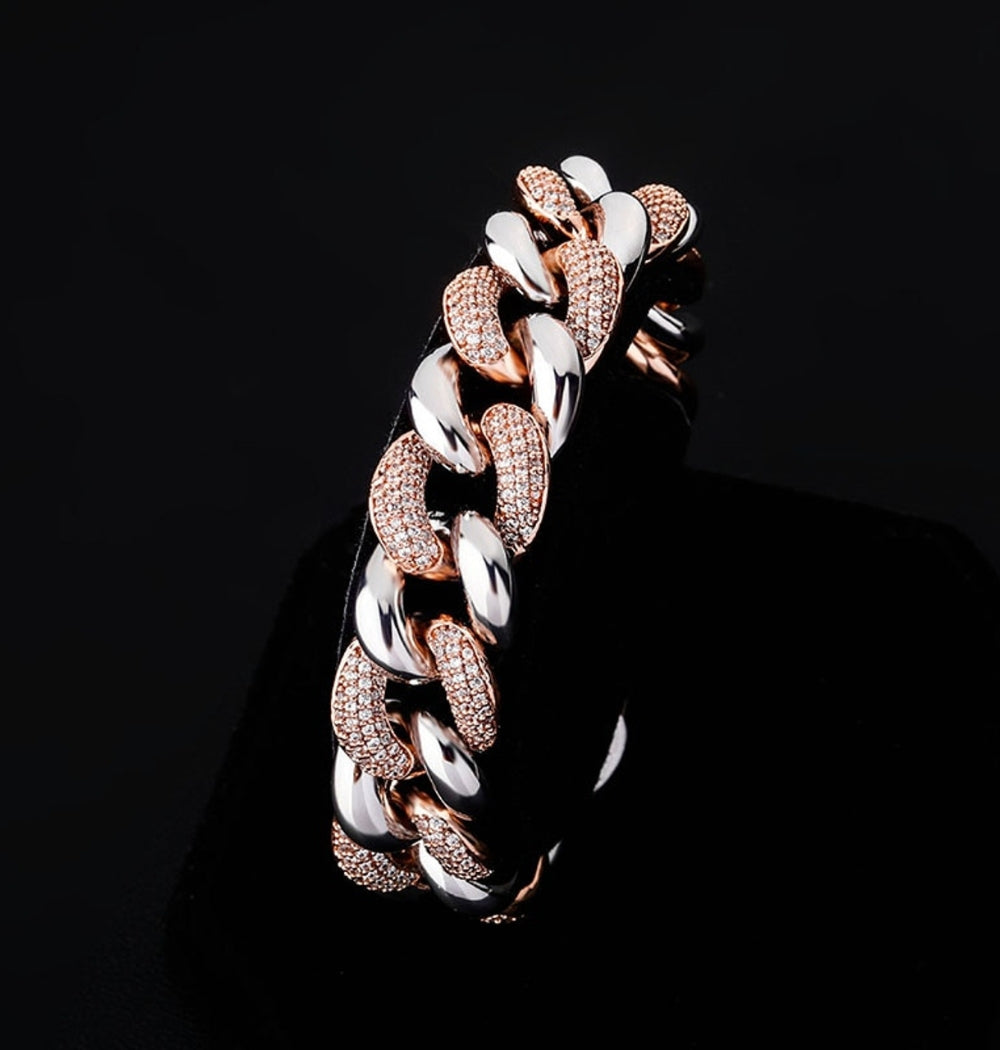 Men's Wear Moissanite Half Iced Miami Cuban Link Hip Hop Bracelet