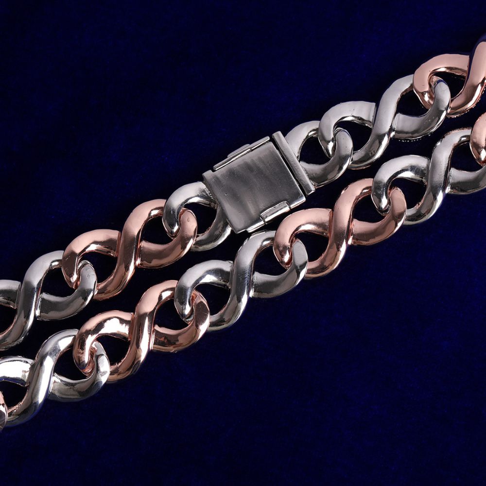 Round Cut Lab Grown Diamond Infinity Link Cuban Chain
