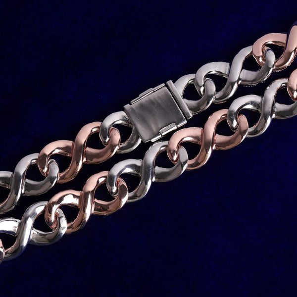Round Cut Lab Grown Diamond Infinity Link Cuban Chain