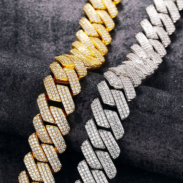 Lab Grown Diamond Round Cut Cuban Link Chain For Men
