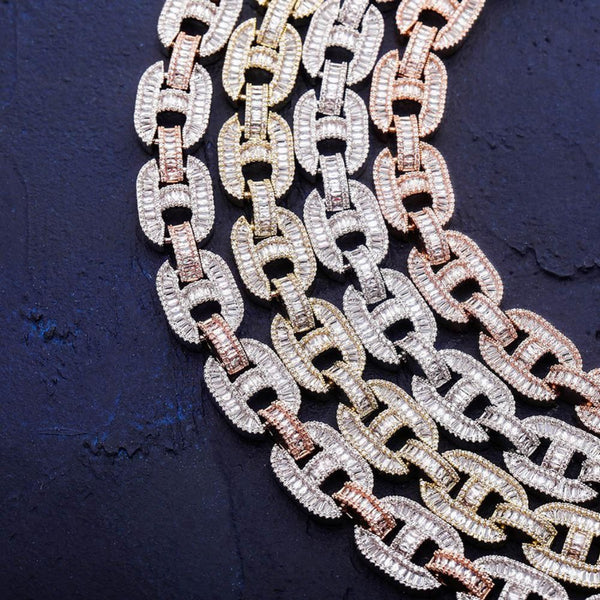 Baguette Cut Lab Grown Diamond Flooded Iced Out Chain