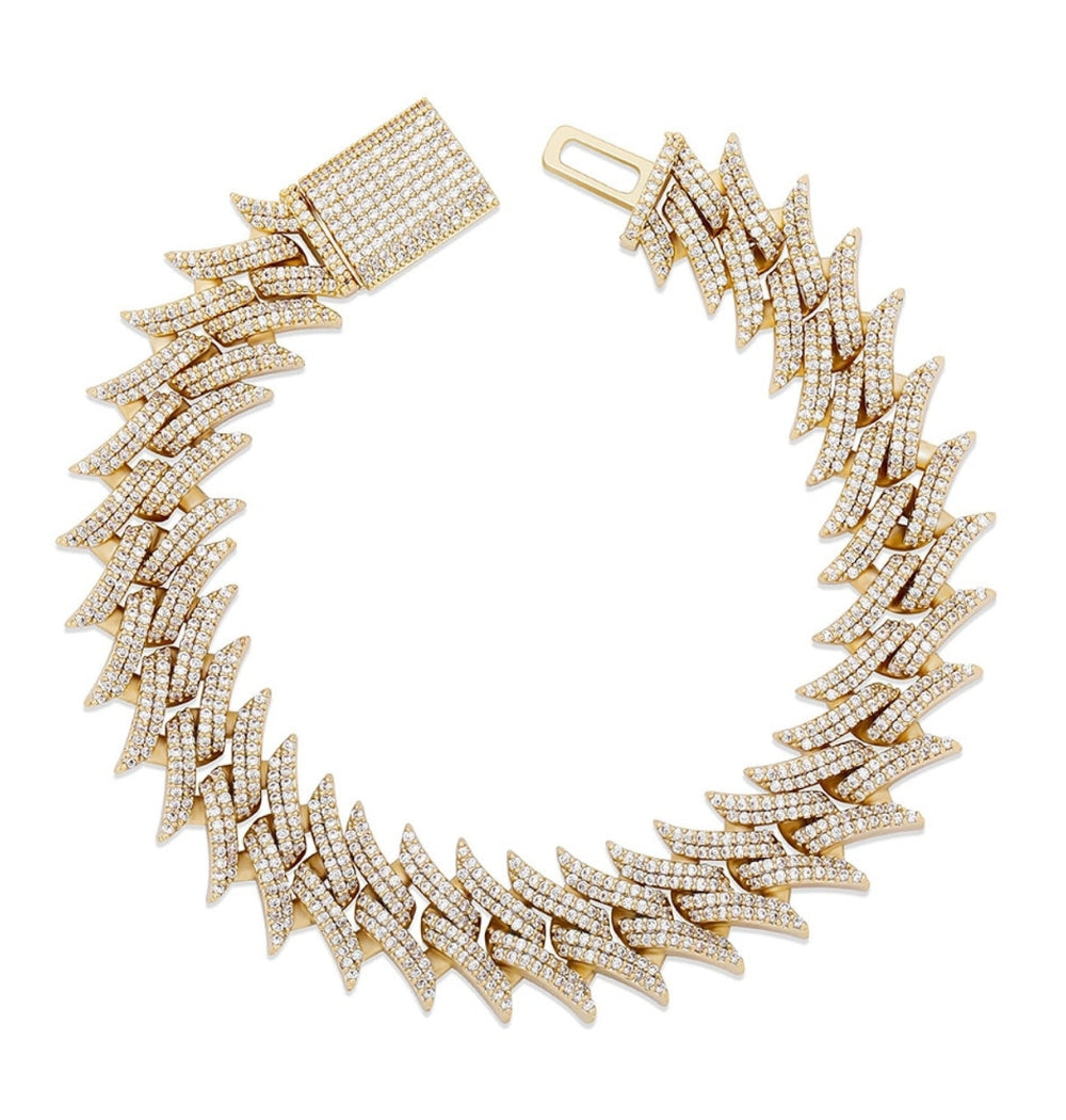 Moissanite Round Cut Iced Out Cuban Hip Hop Bracelet