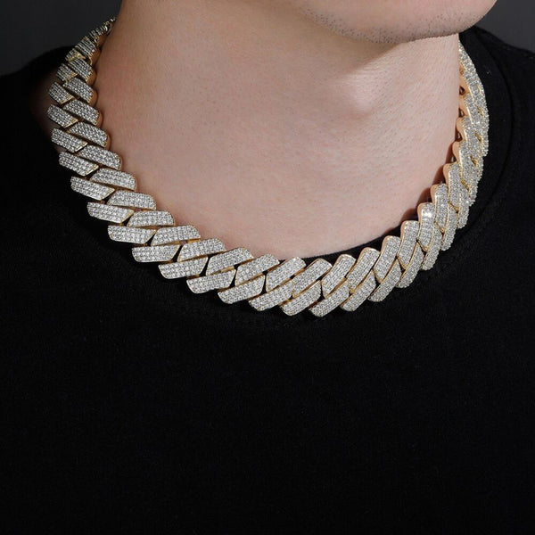 Lab Grown Diamond Round Cut Cuban Link Chain For Men