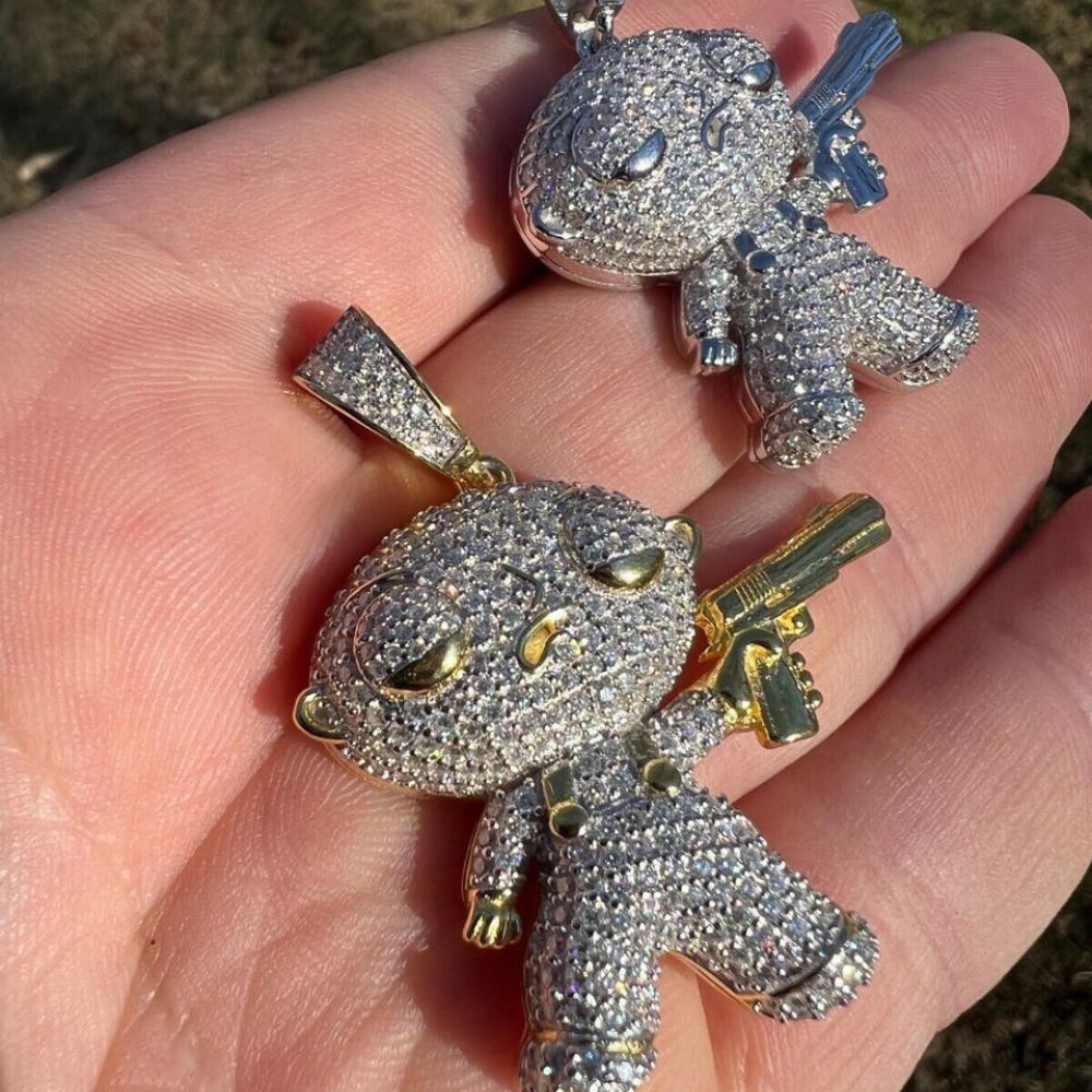 Iced Out VVS1 Moissanite Rapper Style Hip Hop Pendant