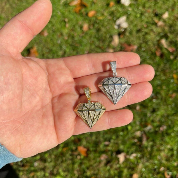 Moissanite Iced Out Diamond Shape Hip Hop Pendant For Men's