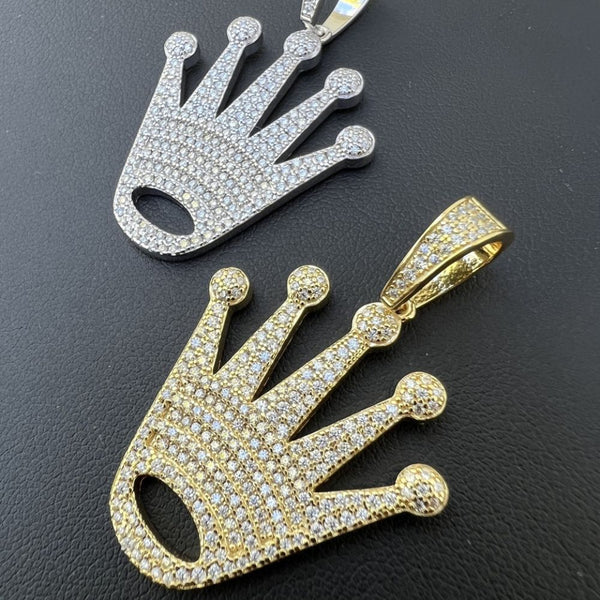 Iced Out Moissanite Diamond Crown Hip Hop Pendant
