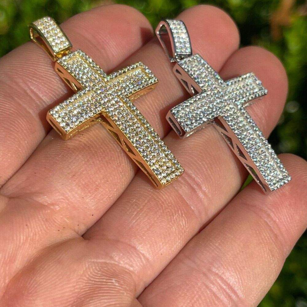 Rapper Style Moissanite Diamond Iced Out Cross Hip Hop Pendant