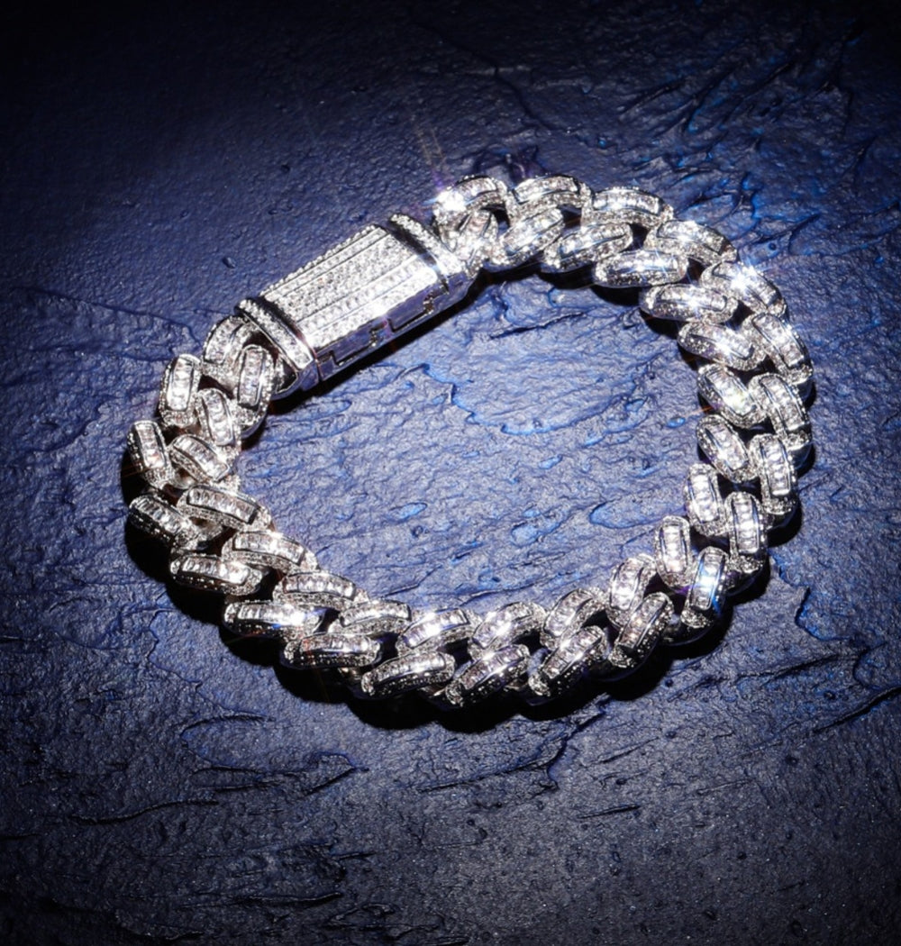 Iced Out Colorless Moissanite Miami Iced Hip Hop Bracelet