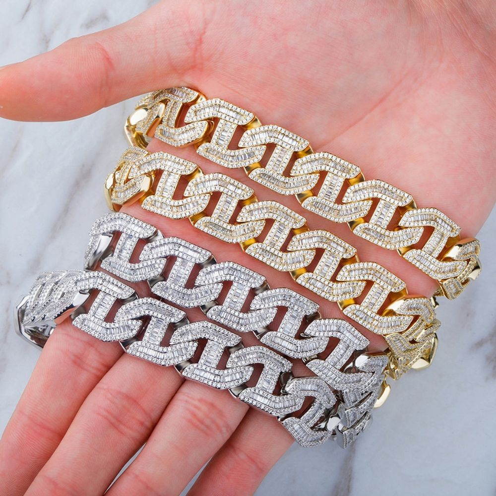 Baguette & Round Cut Lab Grown Diamond Iced Out Chain